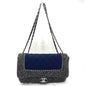 Chanel Bag Matelasse Chain Shoulder Navy Multicolor W Horizontal Women's Cotton Jersey x Tweed Chanel