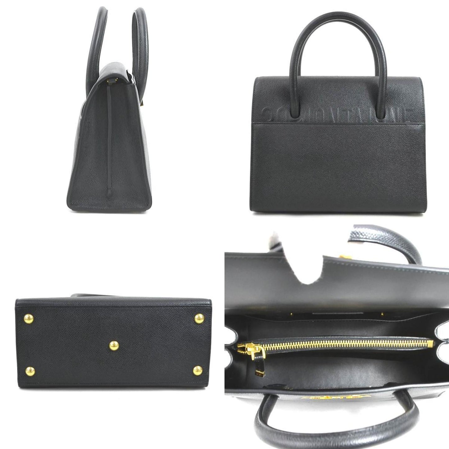 Christian Dior Black Leather Handbag Shoulder Bag Style 6