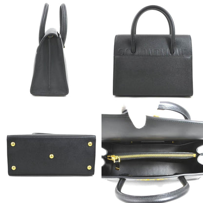 Christian Dior Black Leather Handbag Shoulder Bag Style 6