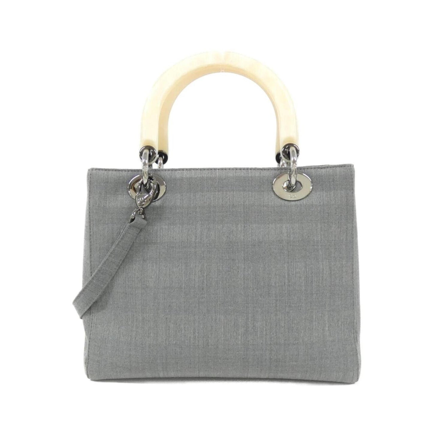 Christian Dior Beige Gray Canvas Handbag