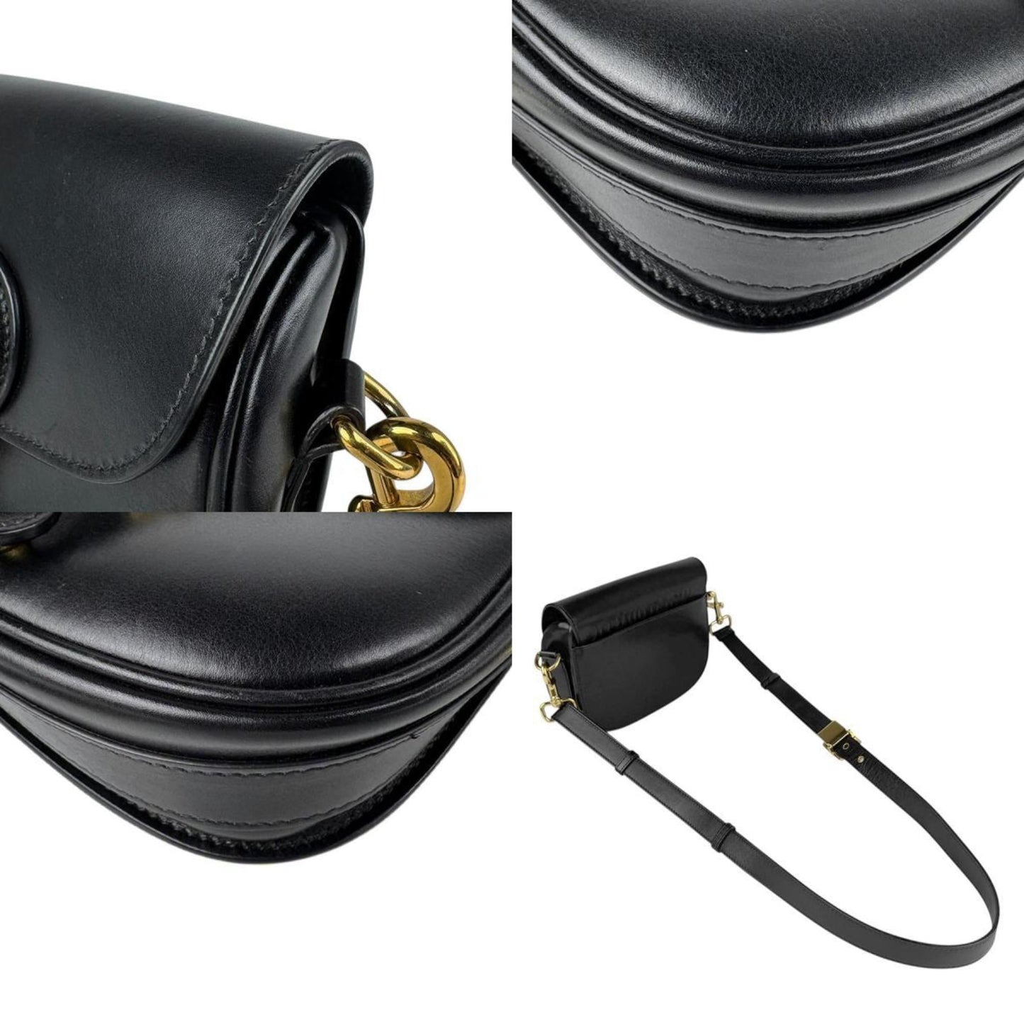 Christian Dior Black Leather Shoulder Bag Style 31