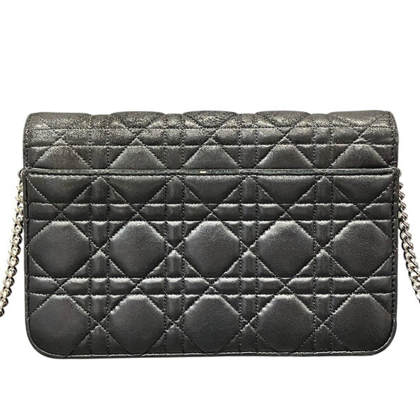 Christian Dior Black Leather Shoulder Bag Style 24