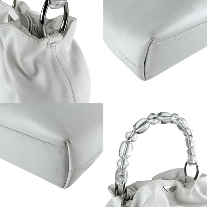 Christian Dior White Leather Handbag