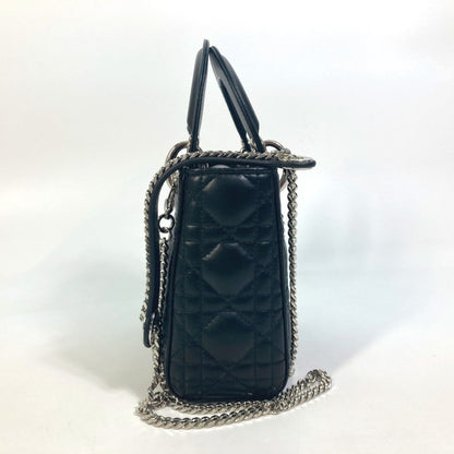 Christian Dior Lady Dior Black Leather Shoulder Bag Style 2