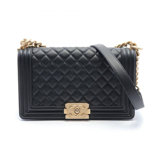 Chanel Boy Lambskin Black Shoulder Bag Style