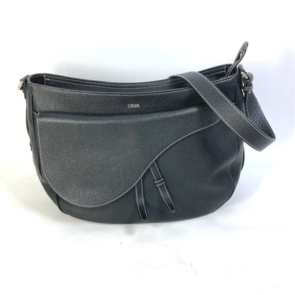 Christian Dior Black Leather Shoulder Bag Style 47
