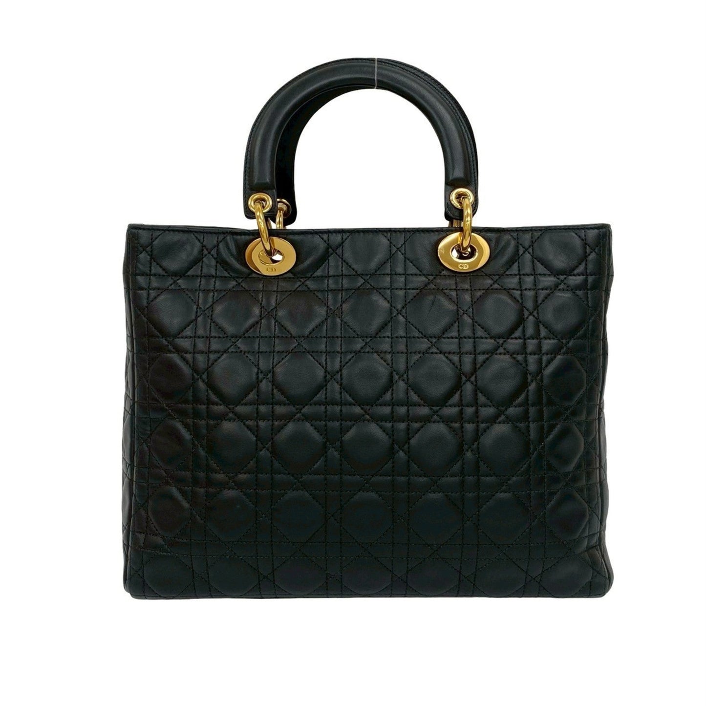 Christian Dior Black Leather Handbag Tote Bag Style 8