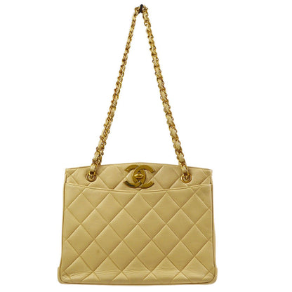 Chanel Lambskin Beige Chain Tote