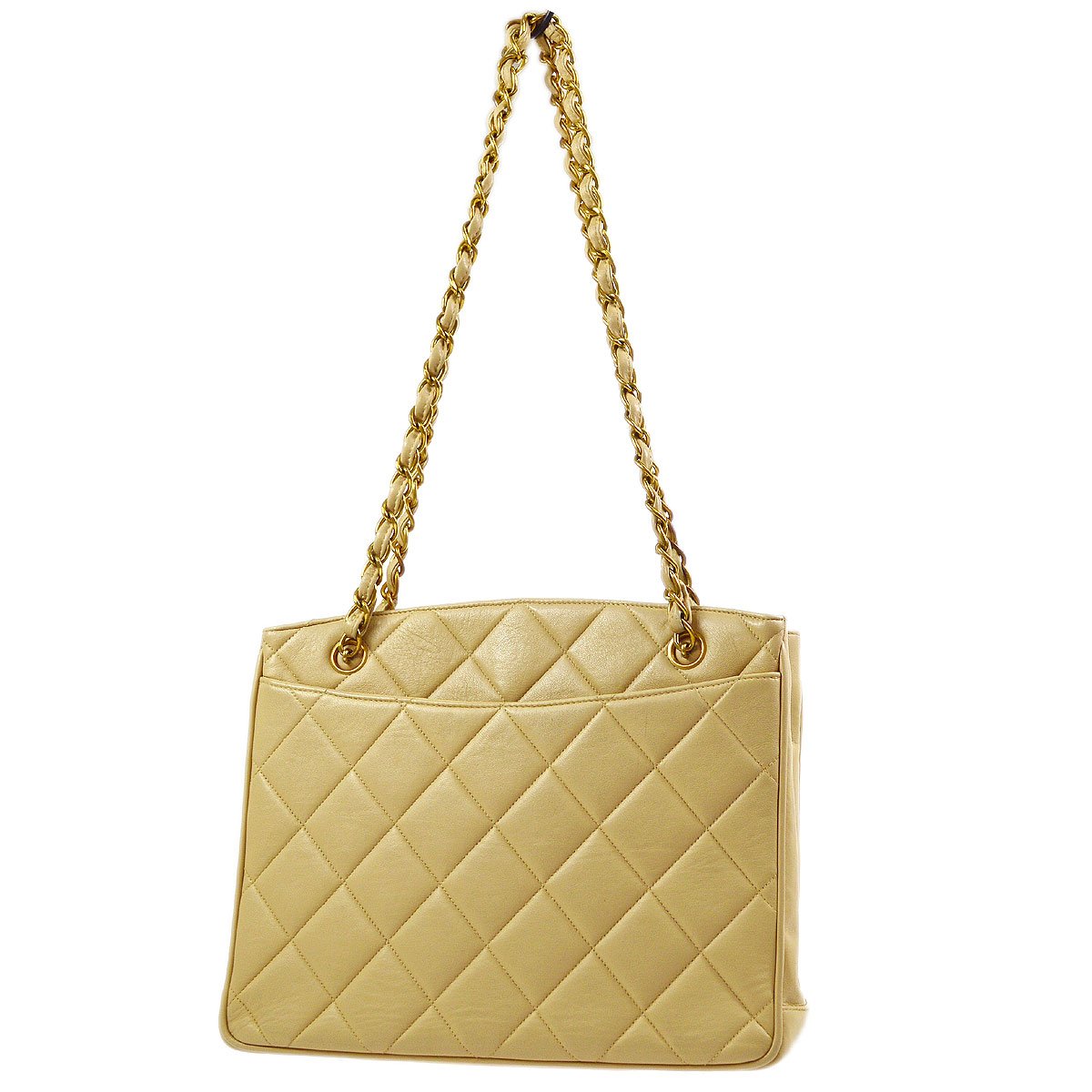 Chanel Lambskin Beige Chain Tote