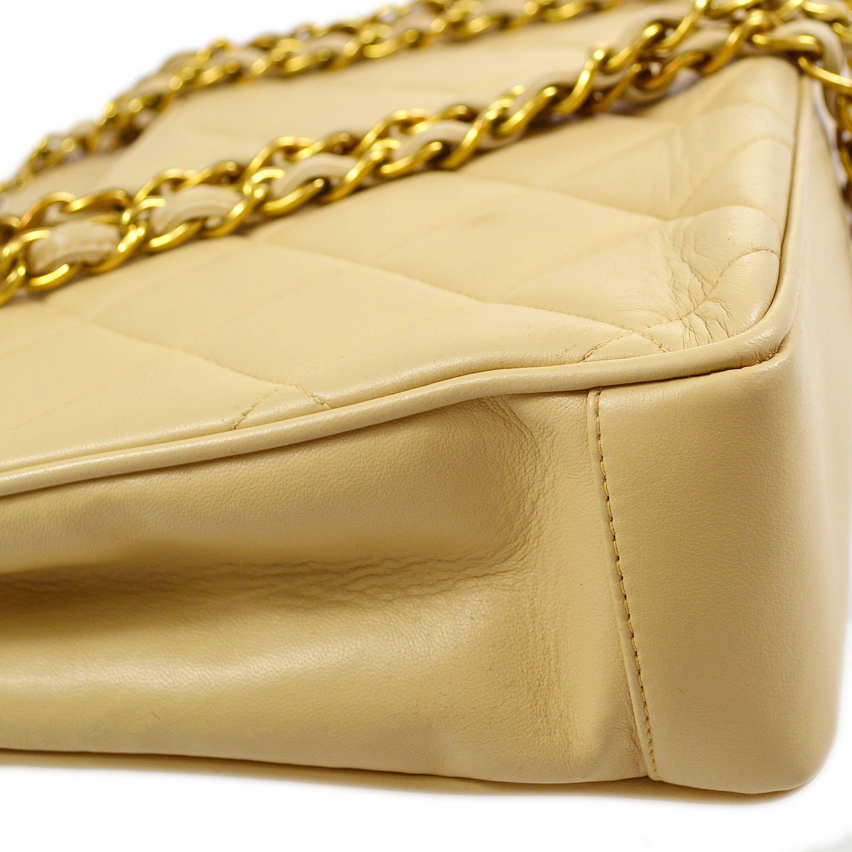 Chanel Lambskin Beige Chain Tote