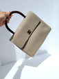 CHANEL Kelly Wood Canvas Top Handle Bag