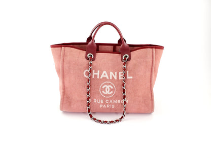 Chanel Deauville Large Red Pink 2012 Tote Bag