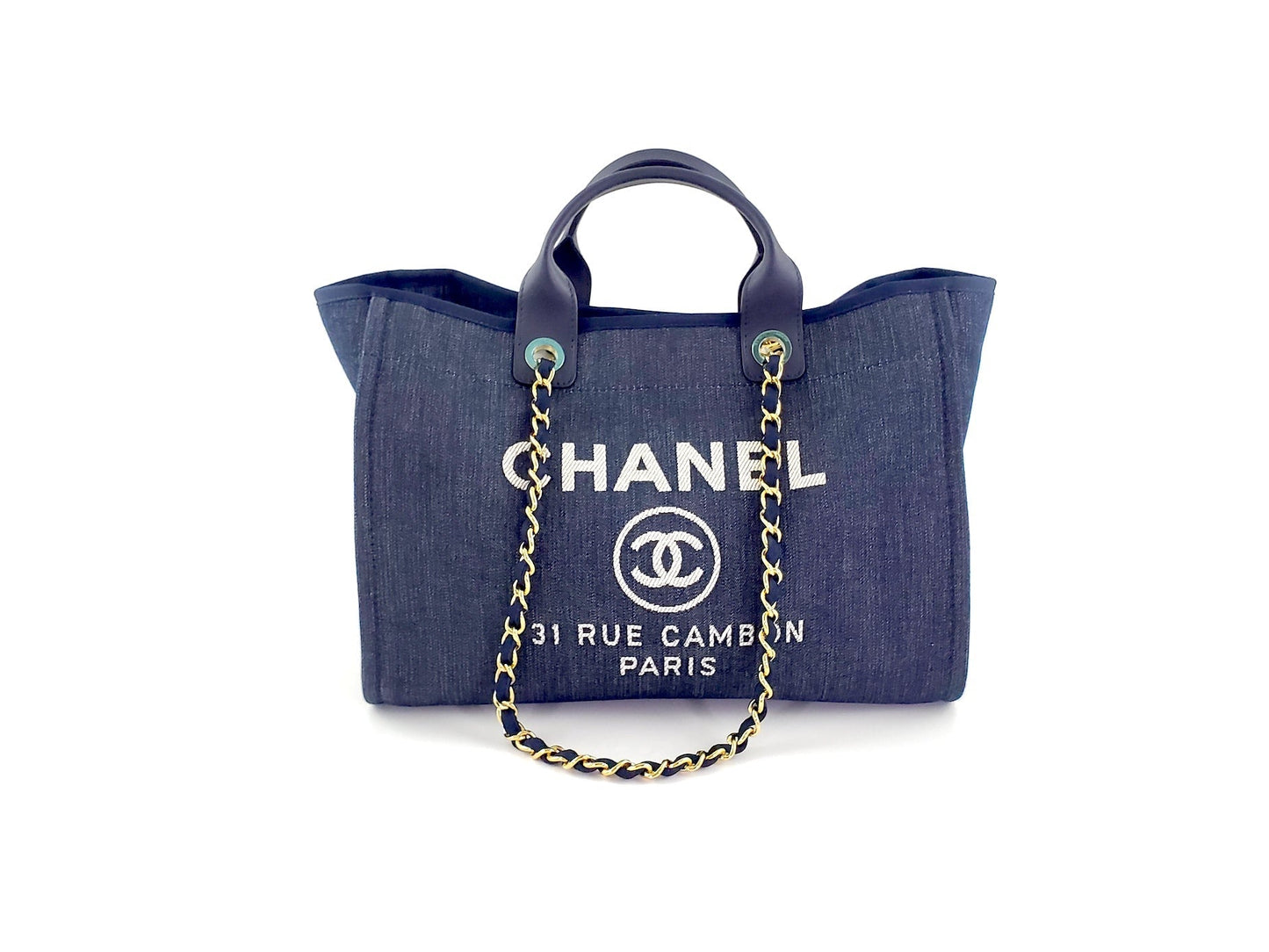 CHANEL DEAUVILLE Blue Marine Tote