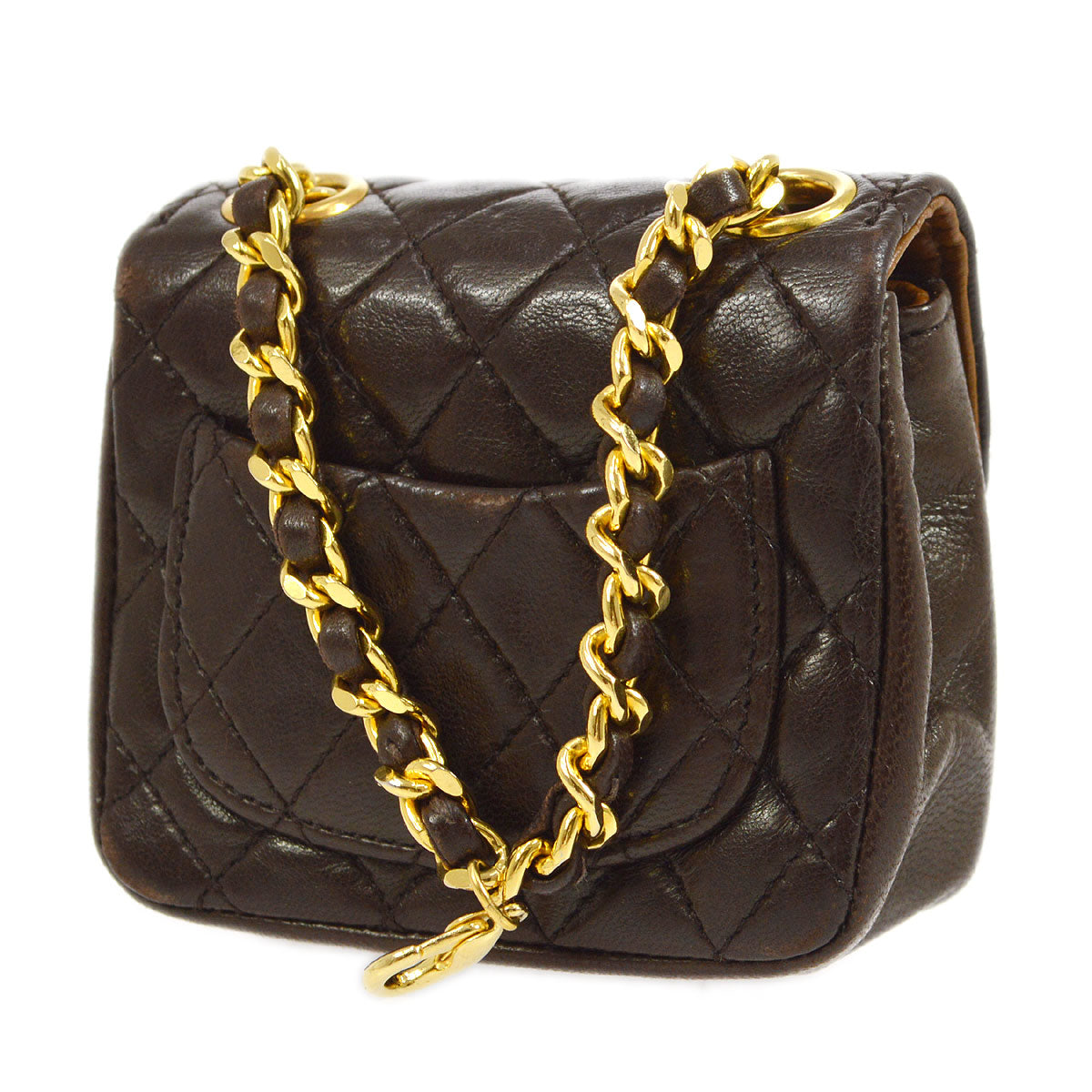 Chanel Classic Flap Lambskin Brown Shoulder Bag