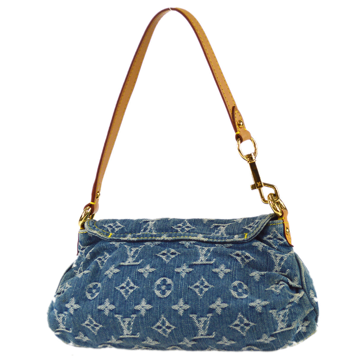 Louis Vuitton 2005 Blue Monogram Denim Mini Pleaty Handbag M95050