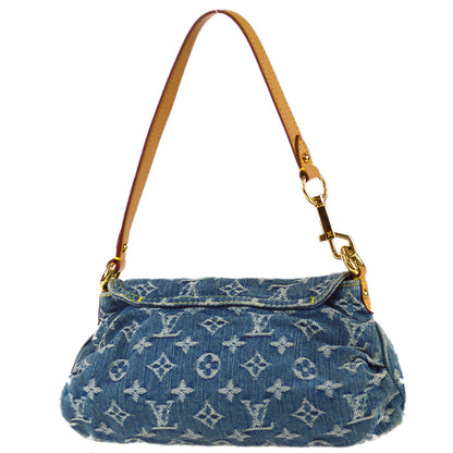 Louis Vuitton 2005 Blue Monogram Denim Mini Pleaty Handbag M95050