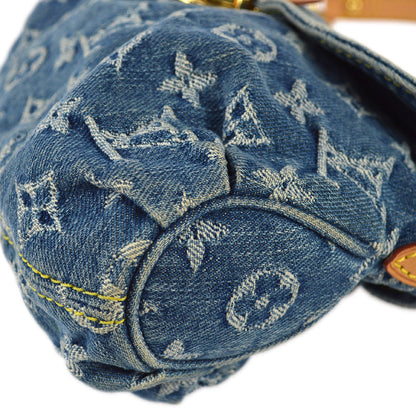 Louis Vuitton 2005 Blue Monogram Denim Mini Pleaty Handbag M95050