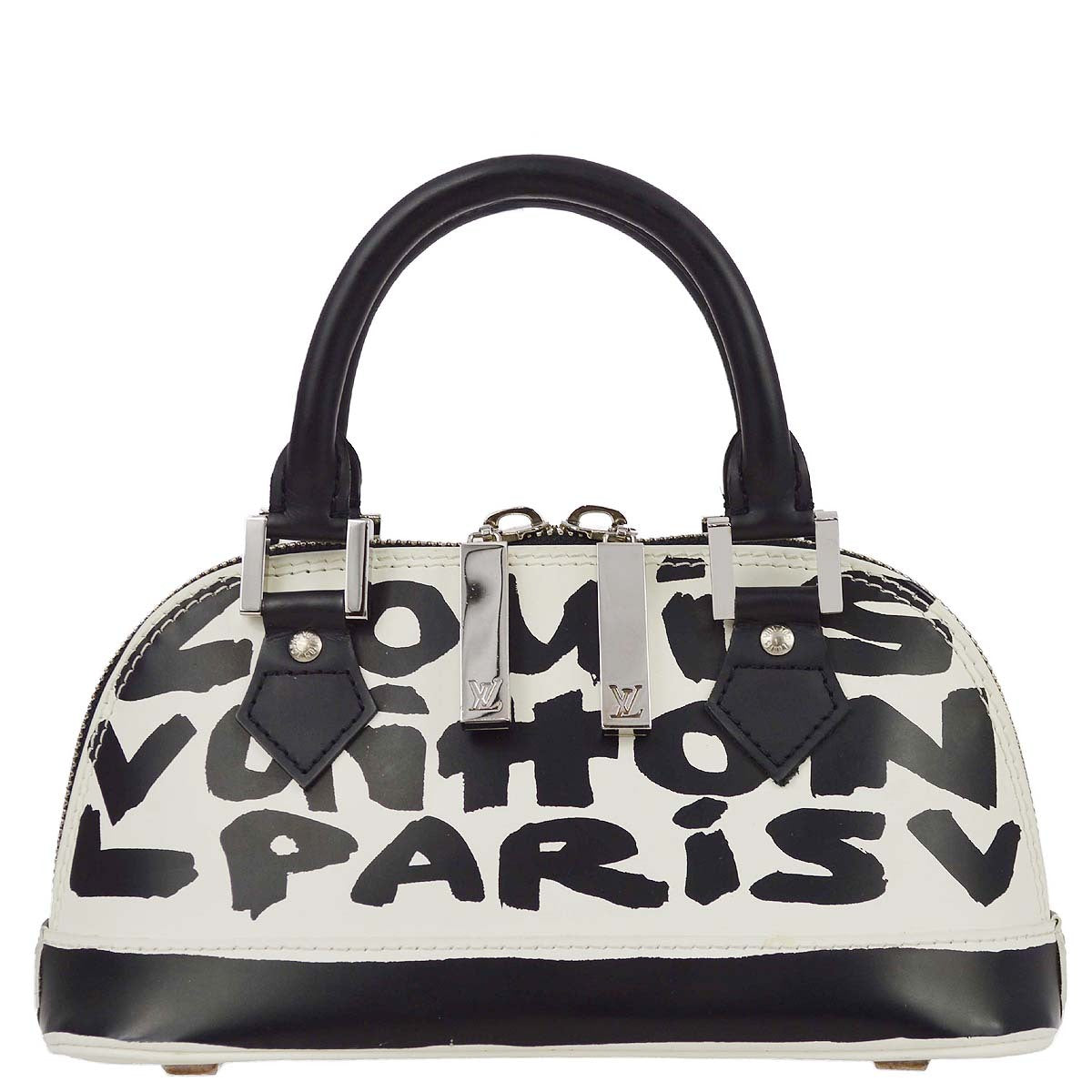 Louis Vuitton 2001 Black Graffiti Alma PM Handbag M92177