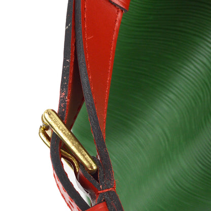 Louis Vuitton 1995 Green Red Epi Petite Noe Bucket Shoulder Bag M44147