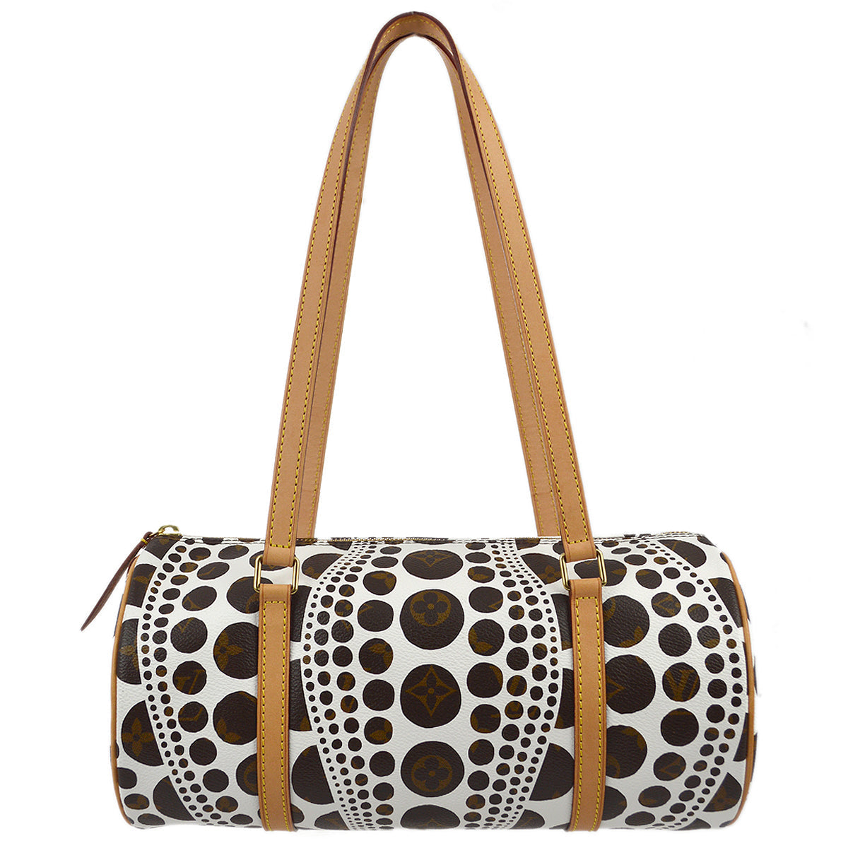 Louis Vuitton 2012 White Pumpkin Dot Papillon Handbag M40687