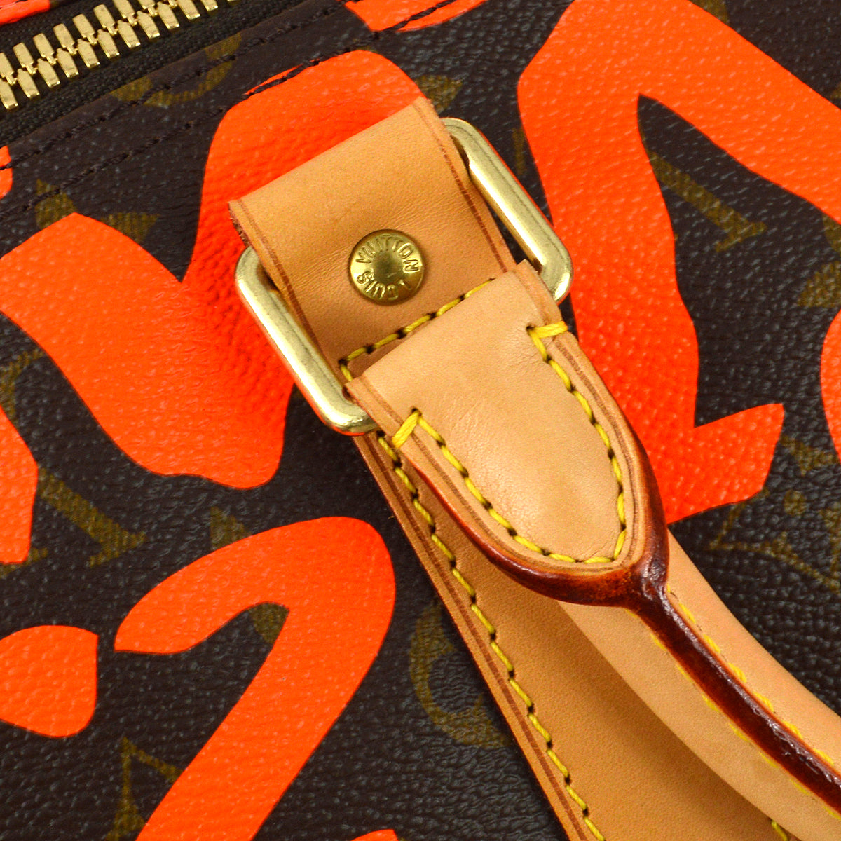 Louis Vuitton 2008 Orange Monogram Graffiti Keepall 50 Duffle M93699