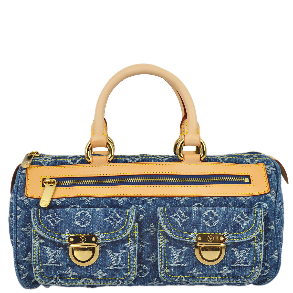 Louis Vuitton 2006 Blue Monogram Denim Neo Speedy Handbag M95019