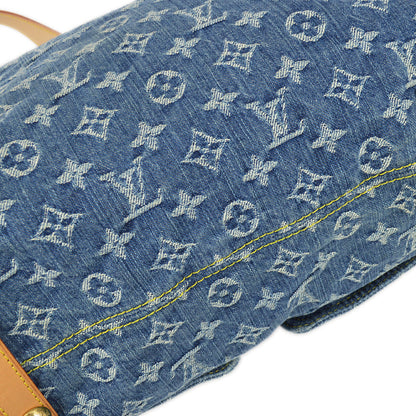 Louis Vuitton 2005 Blue Monogram Denim Baggy GM Shoulder Bag M95048