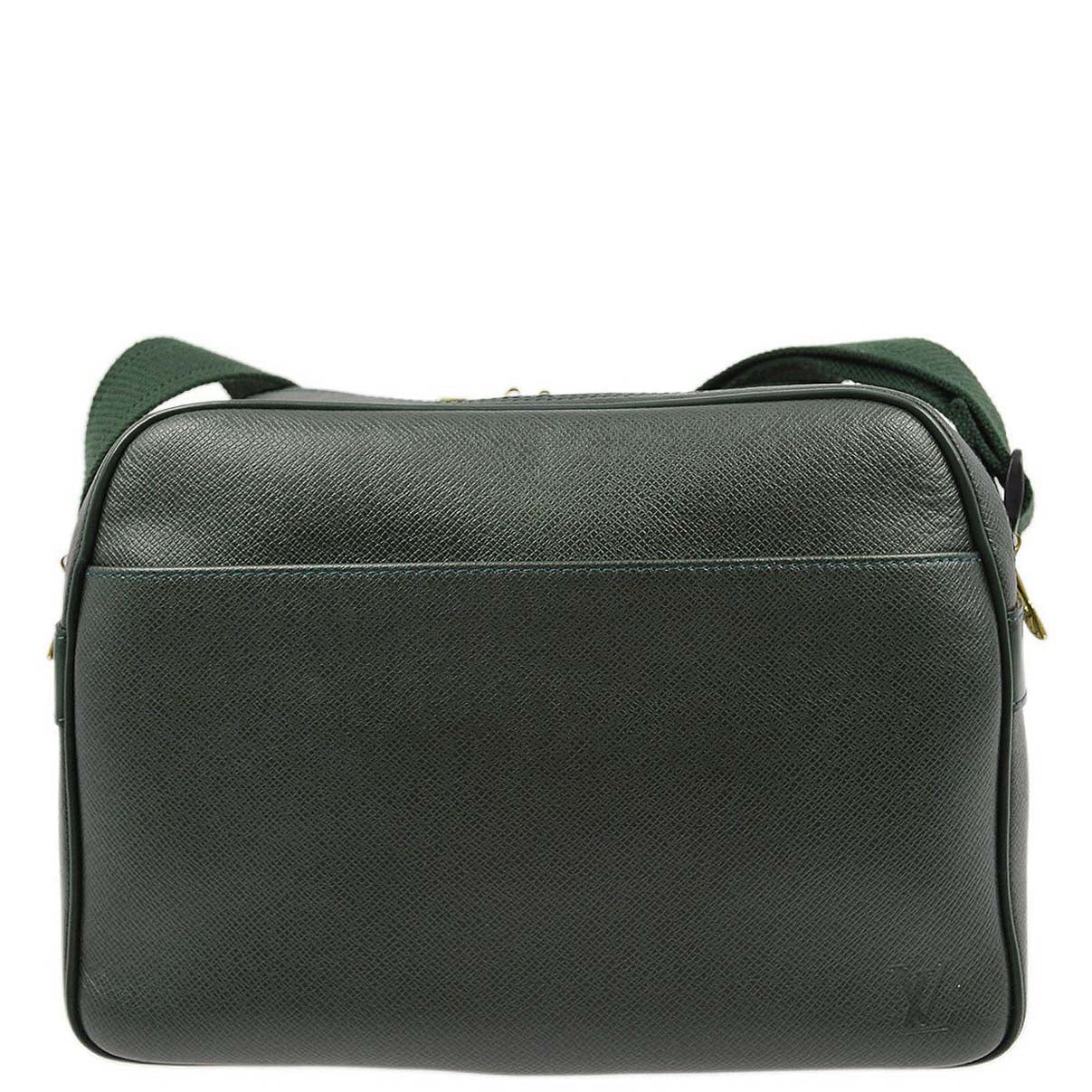 Louis Vuitton 1997 Green Taiga Reporter PM Shoulder Bag M30154