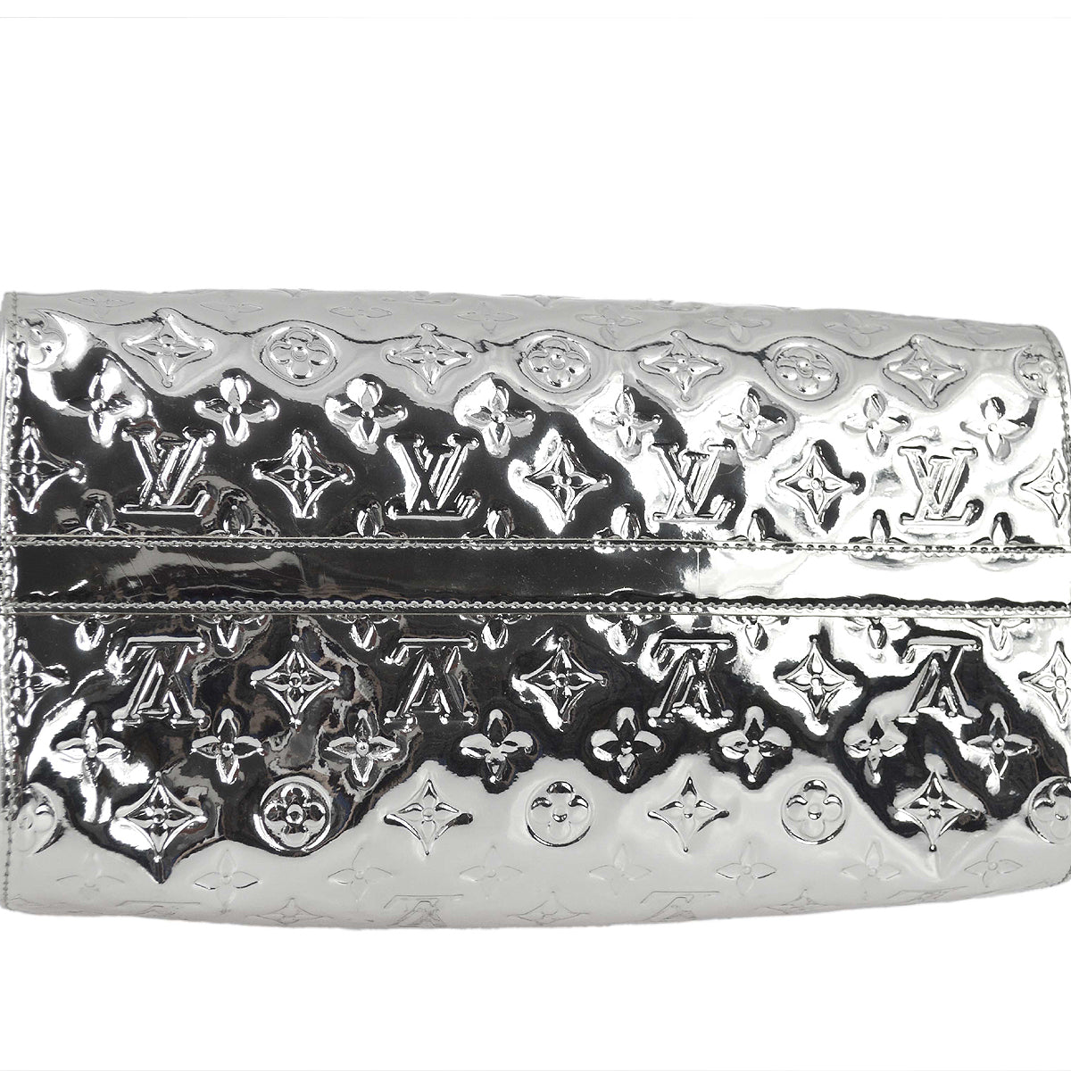 Louis Vuitton 2006 * Silver Monogram Miroir Speedy 35 Handbag M95271