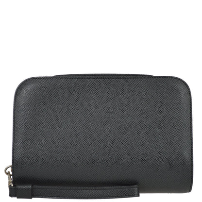 Louis Vuitton 2004 Black Taiga Baikal Clutch Handbag M30182