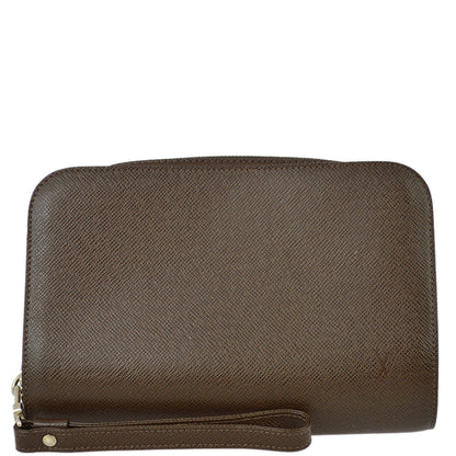 Louis Vuitton 2004 Brown Taiga Baikal Clutch Handbag M30188