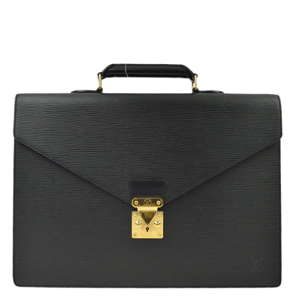Louis Vuitton 2001 Black Epi Cerviet Ambassador Briefcase M54412