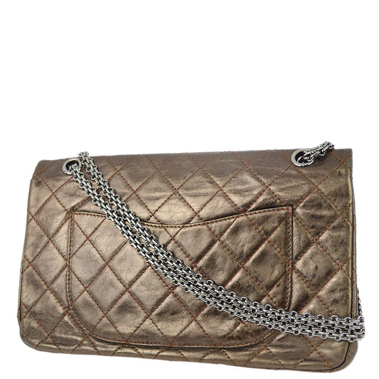Chanel Brown Lambskin 2.55 Classic Double Flap Shoulder Bag