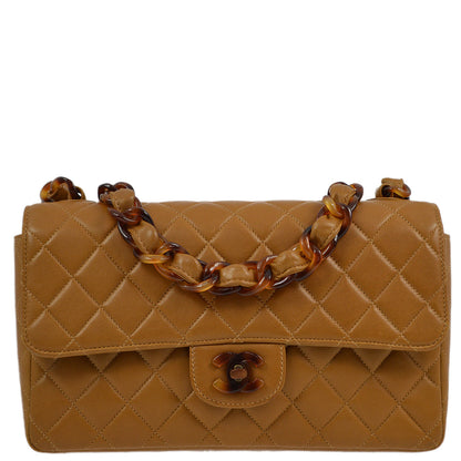 Chanel Brown Lambskin Medium Single Flap Shoulder Bag