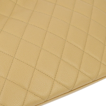 Chanel Beige Caviar Chain Shoulder Tote Bag