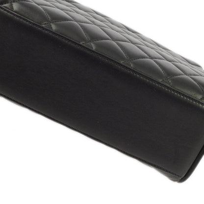 Chanel Black Lambskin Straight Flap Handbag