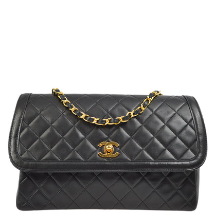 Chanel Flap Lambskin Black Shoulder Bag Style 4