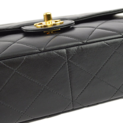 Chanel Black Lambskin Double Chain Shoulder Bag