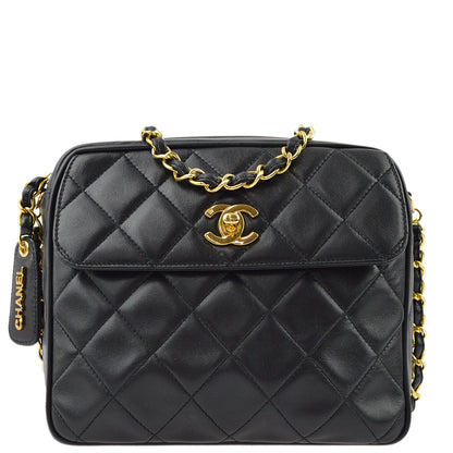 Chanel Lambskin Black Chain Shoulder Bag
