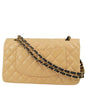 Chanel Beige Lambskin Medium Classic Double Flap Shoulder Bag