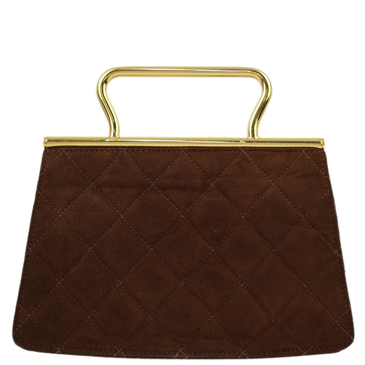 Chanel Brown Suede Party Handbag