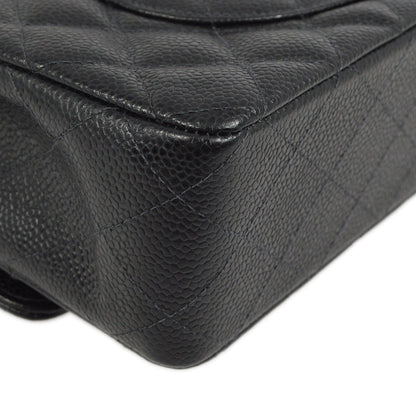 Chanel Black Caviar Medium Classic Double Flap Shoulder Bag