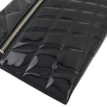 Chanel Black Patent Leather Double Chain Shoulder Bag