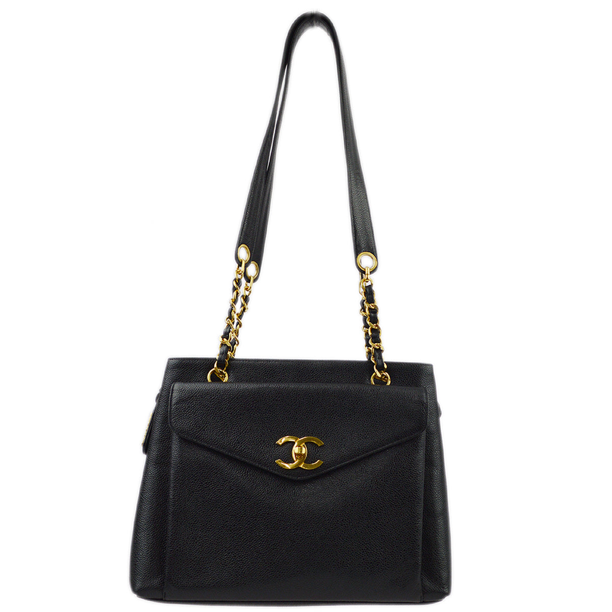Chanel Caviar Black Chain Tote