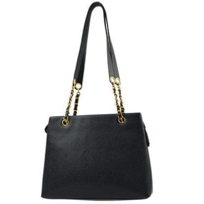 Chanel Caviar Black Chain Tote