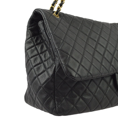 Chanel Black Calfskin XXL Single Flap Shoulder Bag