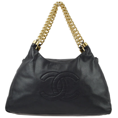 Chanel Black Lambskin Chain Handbag