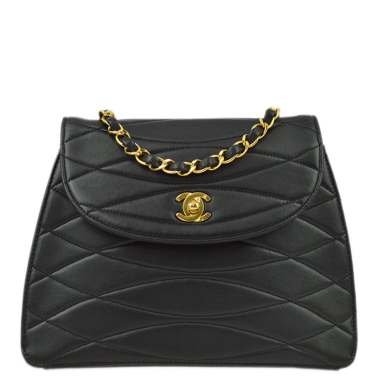 Chanel Flap Lambskin Black Shoulder Bag Style