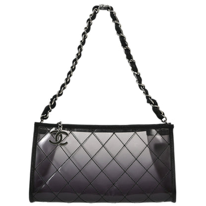 Chanel Black Vinyl Chain Handbag
