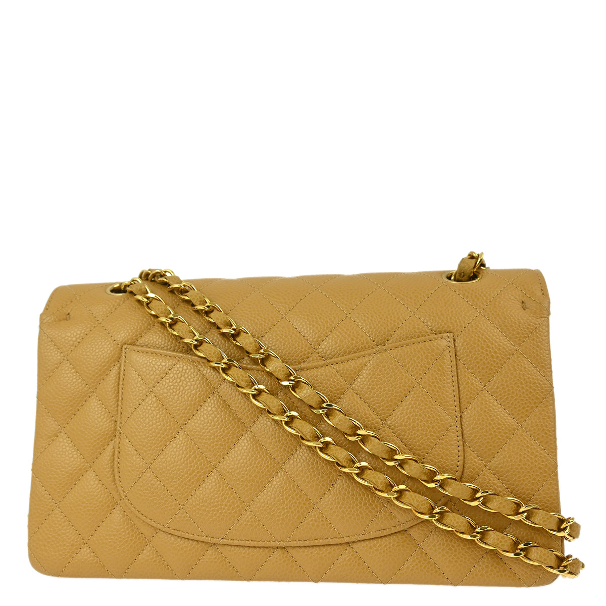 Chanel Flap Medium Classic Caviar Beige Shoulder Bag Style